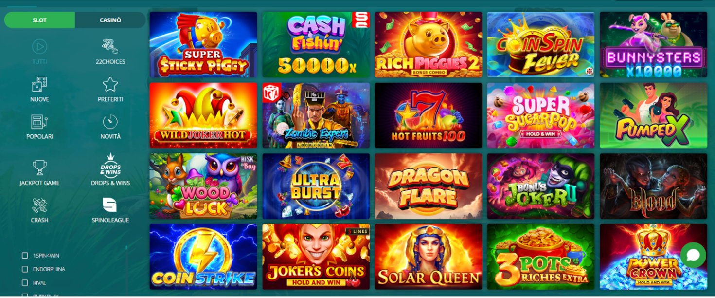 Selezione Di Giochi E Fornitori Di Software